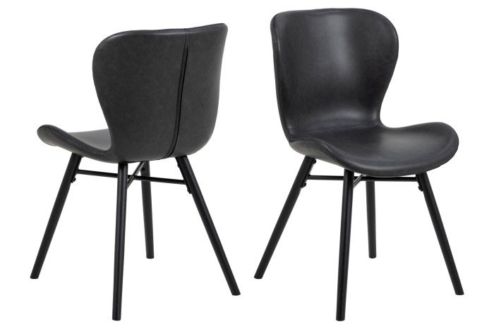 2 x Krzesło BATILDA A1 ekoskóra Czarna/nogi czarne - NOWOCZESNE DO SALONU/JADALNI/KUCHNI/BIURA