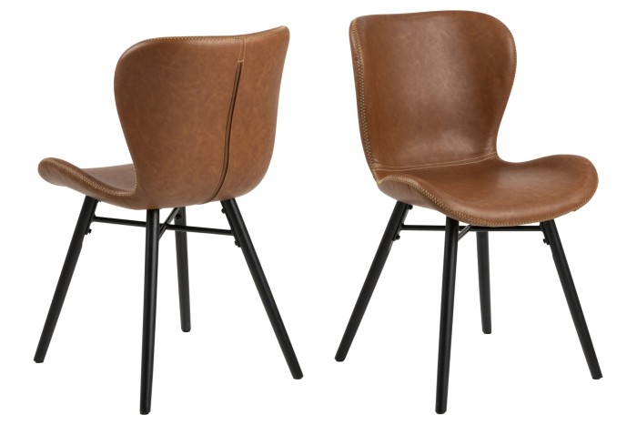 2 x Krzesło BATILDA A1 ekoskóra Retro Brandy/nogi czarne - NOWOCZESNE DO SALONU/JADALNI/KUCHNI/BIURA